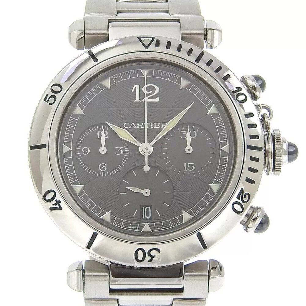 CARTIER Pasha Watches W3107355 Back schedule cal.205 grayDial Stainless St...